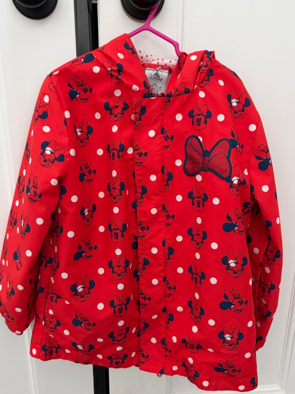 Disney Red Minnie Mouse Polka Dot Hooded Raincoat